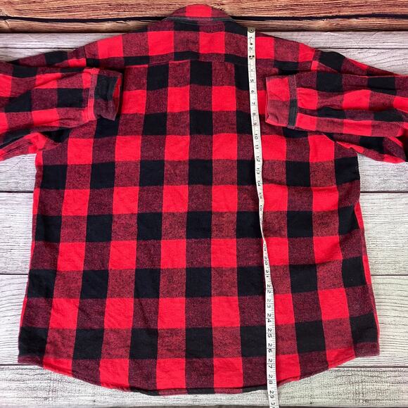 Vintage 1990s Winston Red & Black Flannel Long Sleeve Shirt - Picture 6 of 7